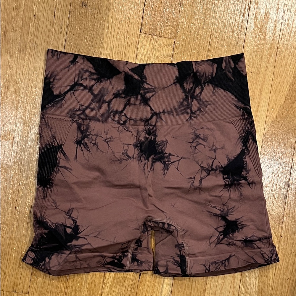 Brown and Black Tie-Dye Shorts